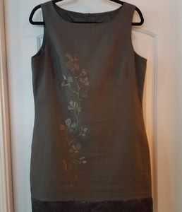 *Sleeveless Linen Dress, Size Large